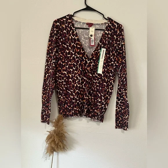 Merona Animal Print V-Neck Cardigan - Picture 1 of 2